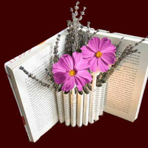 upcycled book flower vase