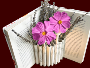 upcycled book flower vase